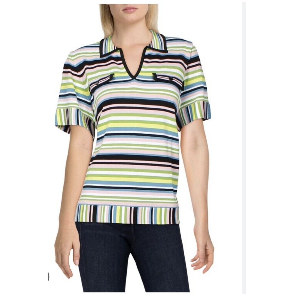 Belldini Plus Size 1X Tops Women Striped T-Shirts